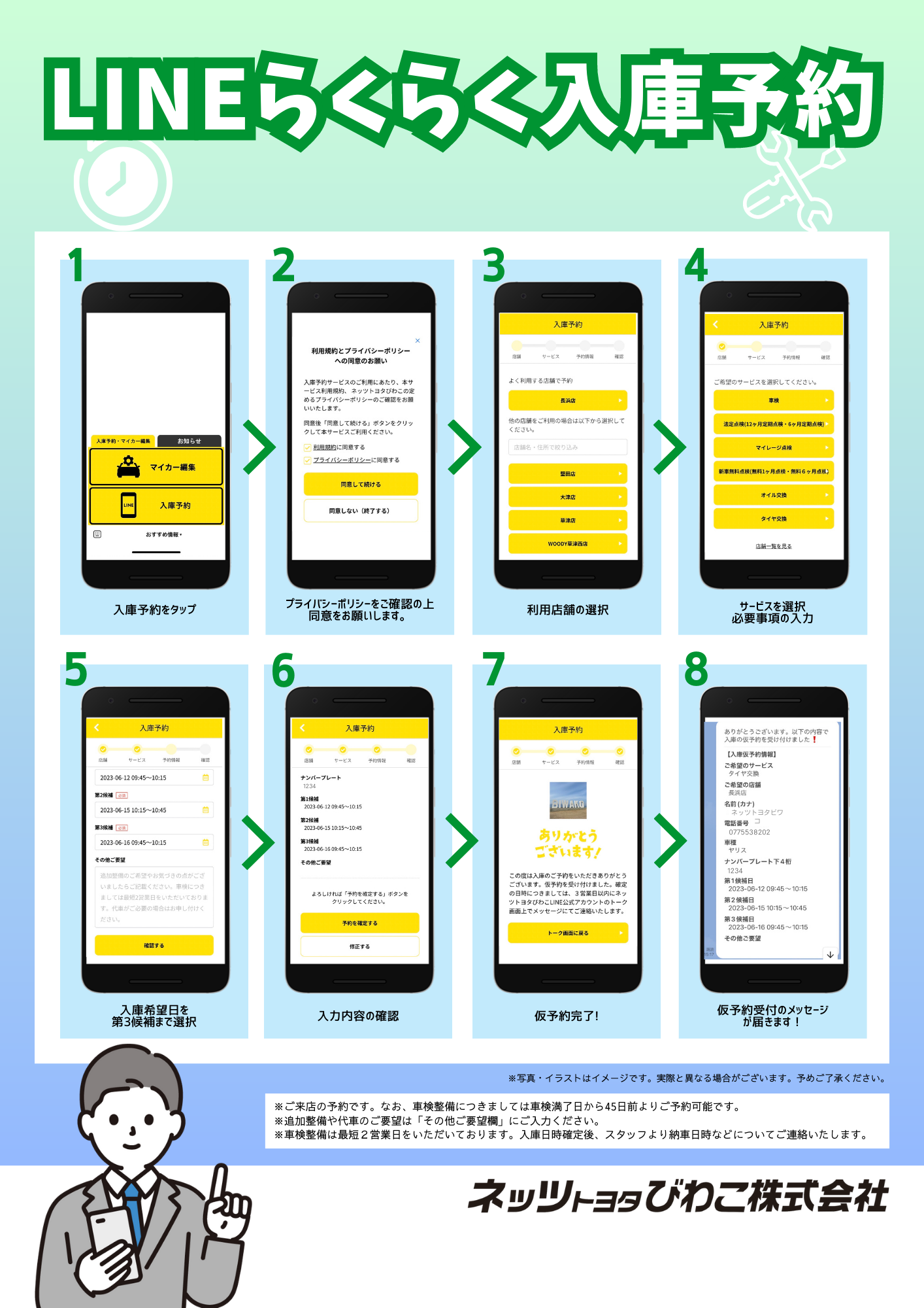 LINEらくらく入庫予約 | ネッツトヨタびわこ株式会社