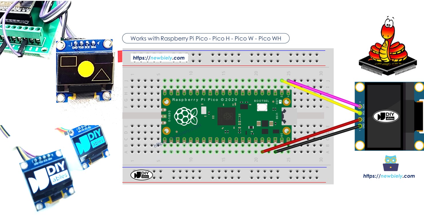 Raspberry Pi Pico - OLED 128x64 | Raspberry Pi Pico Tutorial