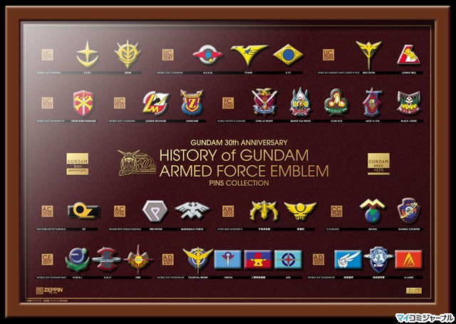 バンダイ、『機動戦士ガンダム』30周年記念のエンブレムピンズ