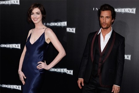 アン・ハサウェイ、セクシードレスで『インターステラー』L.A.プレミア
