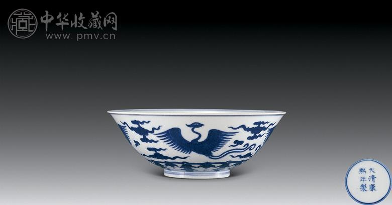 中国古美術 清康熙 青花八仙逍遥図碗 青花磁 唐物 骨董品