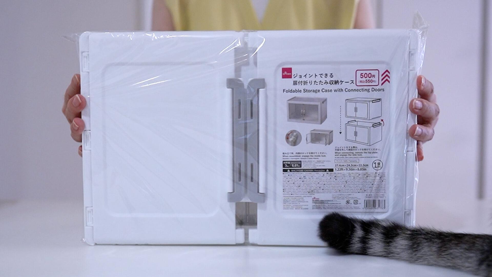 ダイソー ジョイントできる扉付折りたたみ収納ケース 大サイズ10個