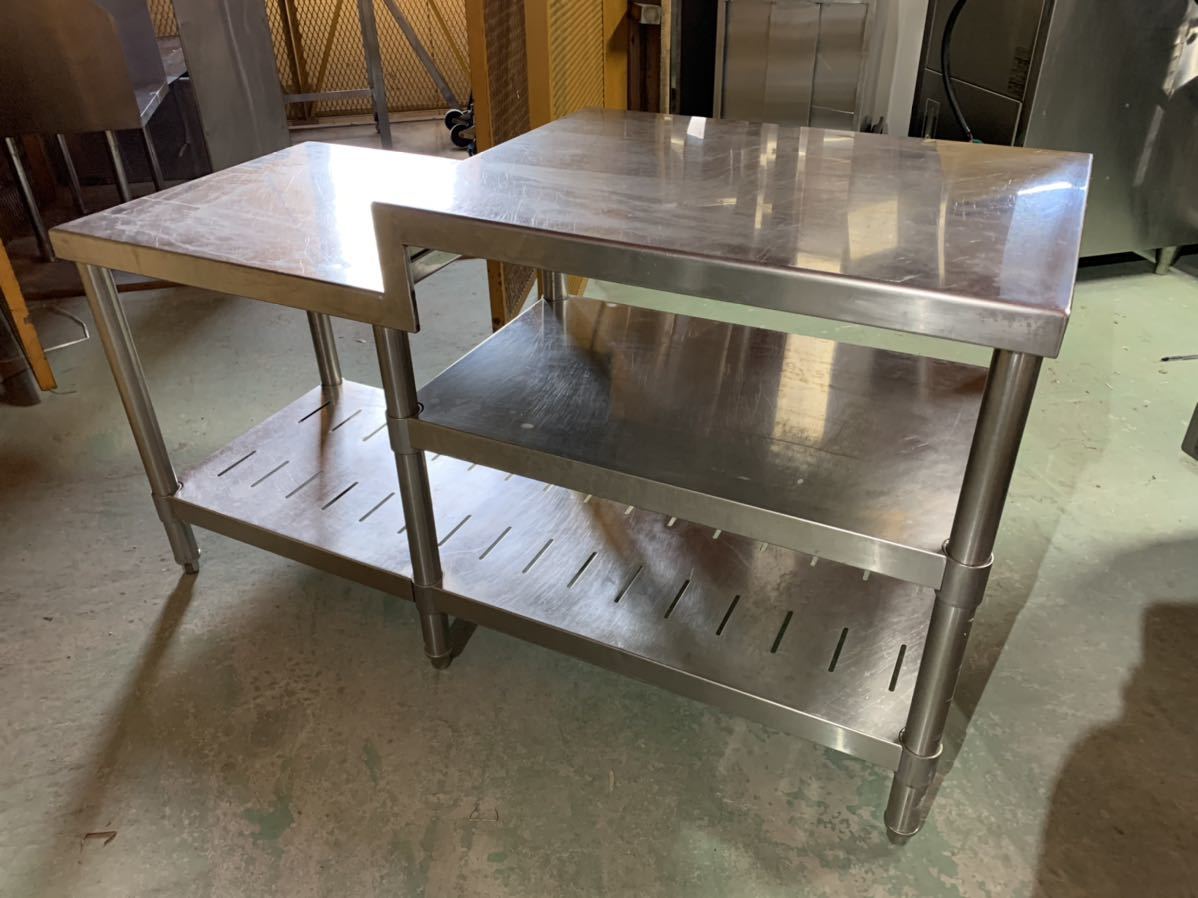 中古】M▽業務用 厨房 作業台 棚 ステンレス コンロ台 (Fe1830)