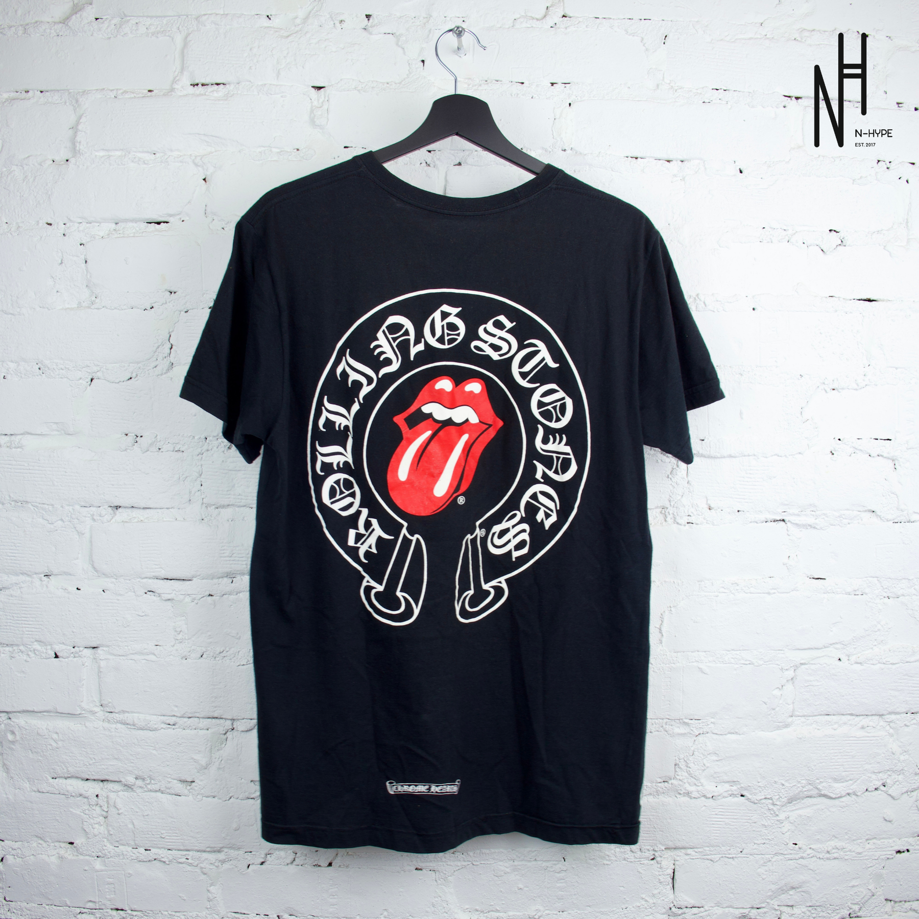 Chrome Hearts Rolling Stones Red Horseshoe Black Tshirt – N-Hype