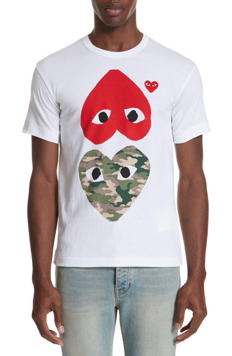 Comme des Garçons PLAY Camo Double Heart T-Shirt | Nordstrom