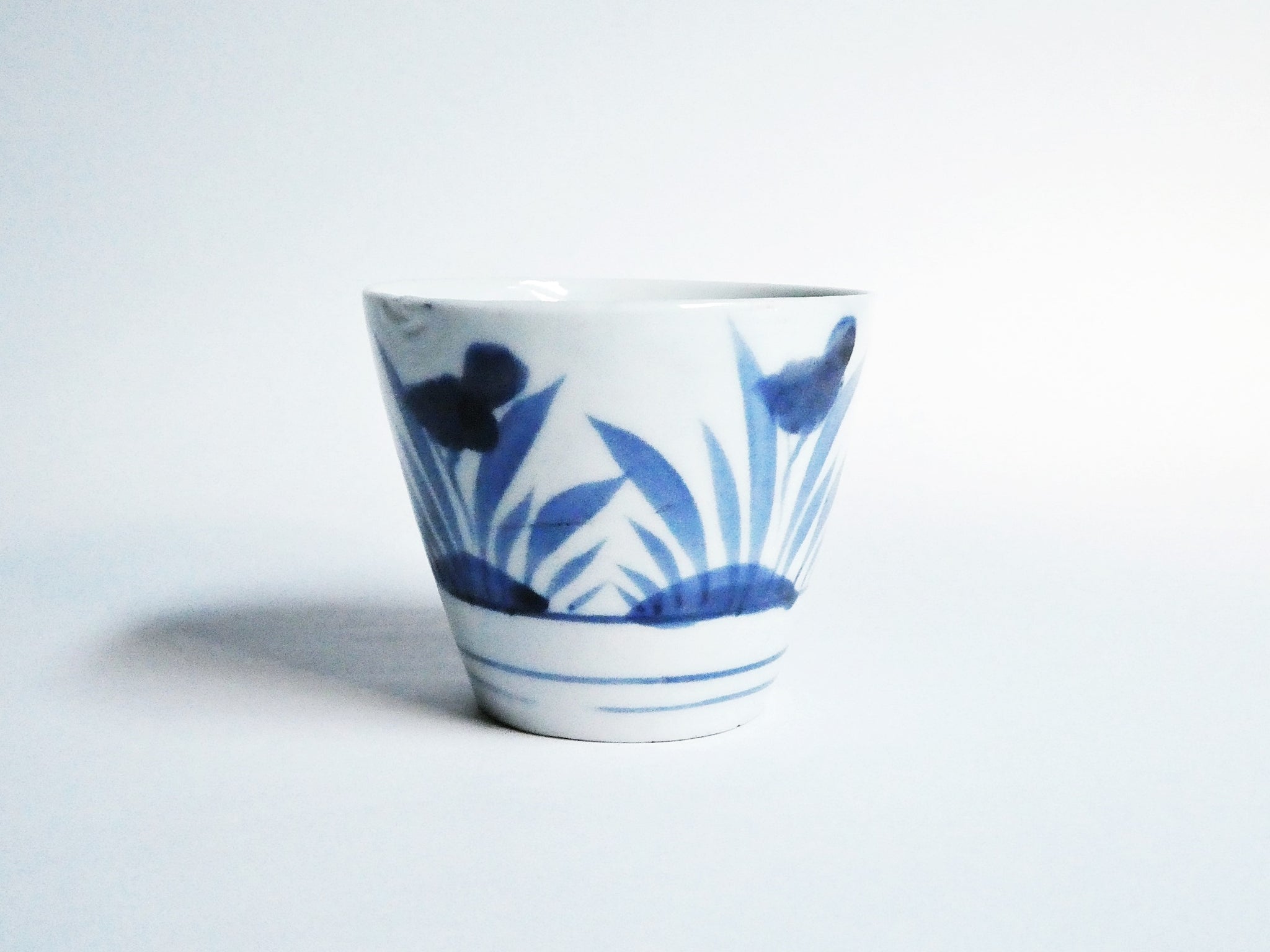 古伊万里 蕎麦猪口 賢人 仙人 人物 蘇轍 印判 宝珠 軍配 団扇 経巻 宝巻 古