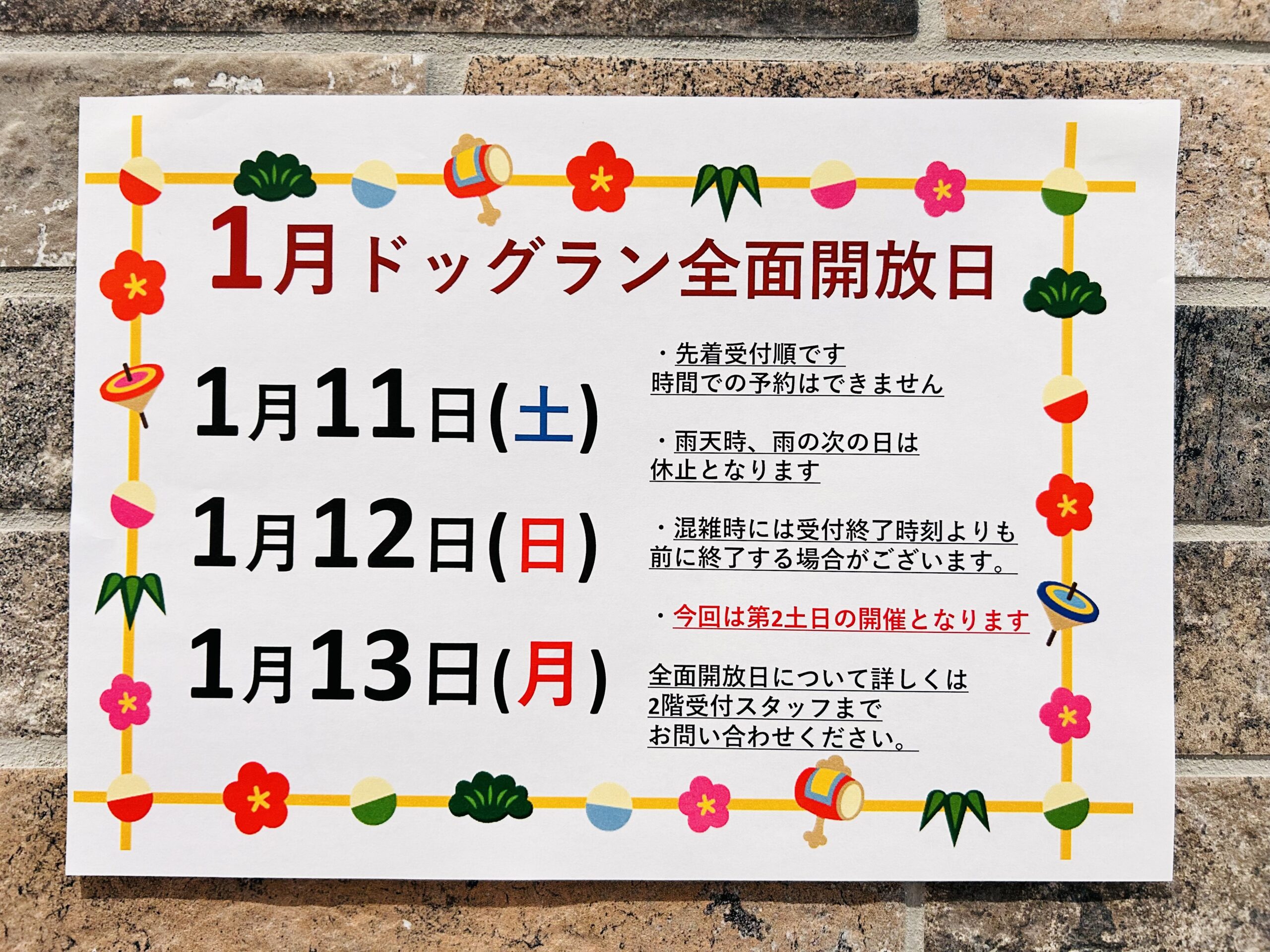 🐾🐶1月ドッグラン全面開放日のお知らせ🐶🐾 | NICO PET（ニコペット）