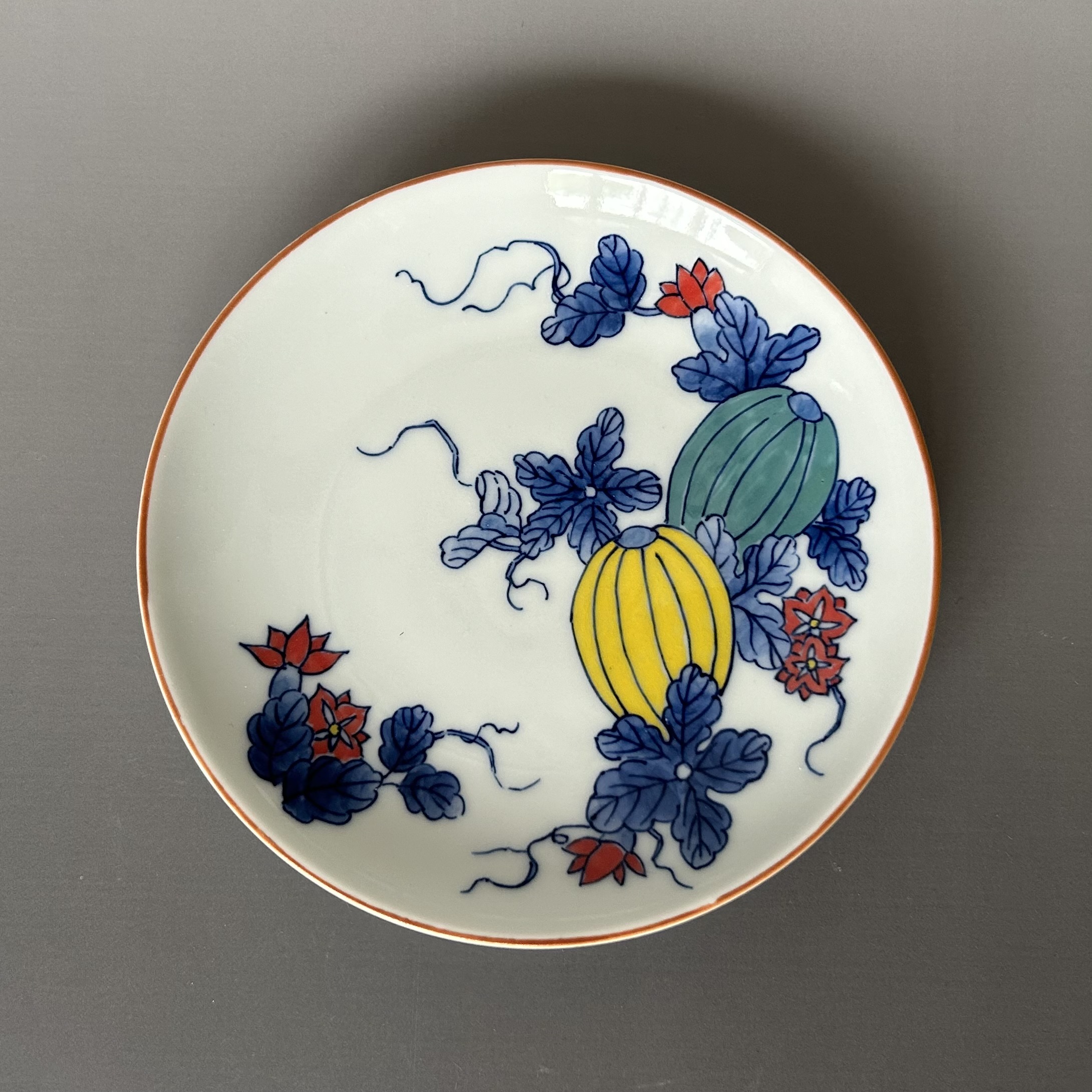 180）✿有田焼☆大日窯礁波作☆古伊万里手赤絵陶人形1対☆破魔オマケ付き☆