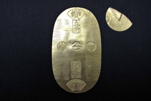 J*R様 保字中判百両包金目方約493.8g 古銭小判天保五両判刻印江戸時代