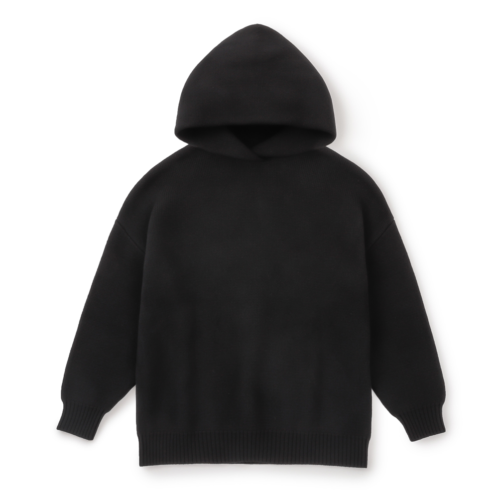 ミュージシャン NILDUE SIDE SPLIT LONG KNIT HOODIE / BLK