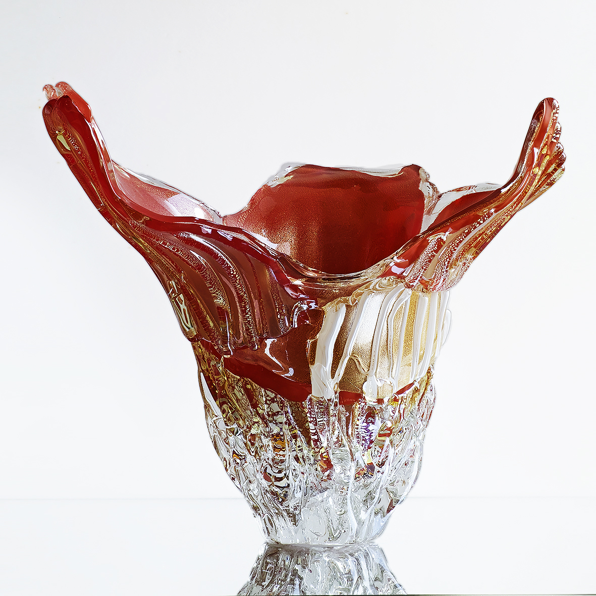 資産に☆西中千人 ☆脚付き☆ 瀟洒な器 ガラス工芸品 作家物 一般社団