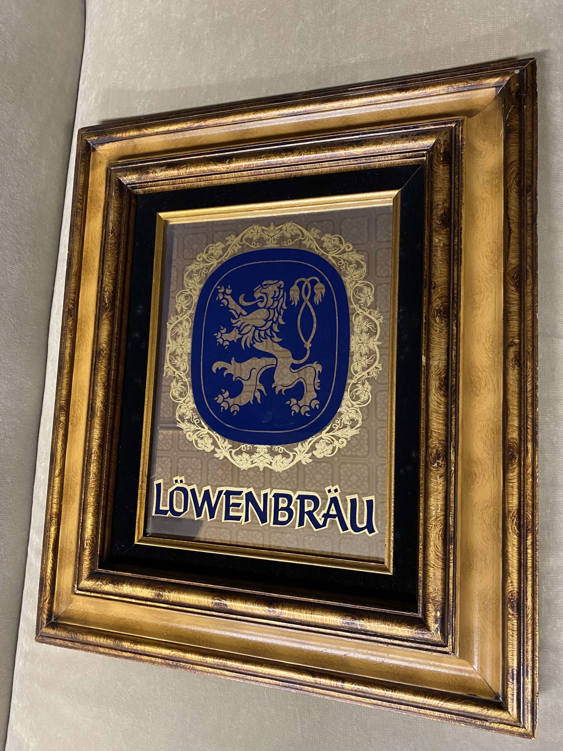 ビンテージ LOWENBRAU レーベンブロイ パブミラー | 京都アンティーク