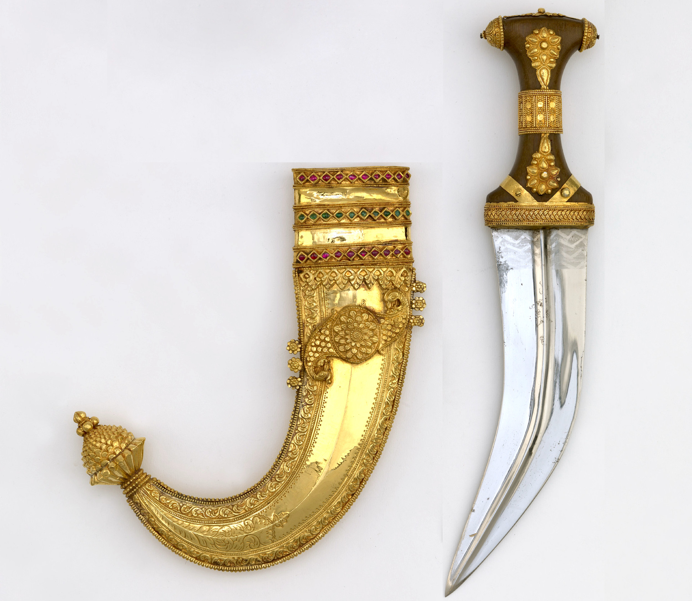 アラビアナイフ/ジャンビーヤ 銅製装飾模造刀/共箱』検)蔵出し古民具