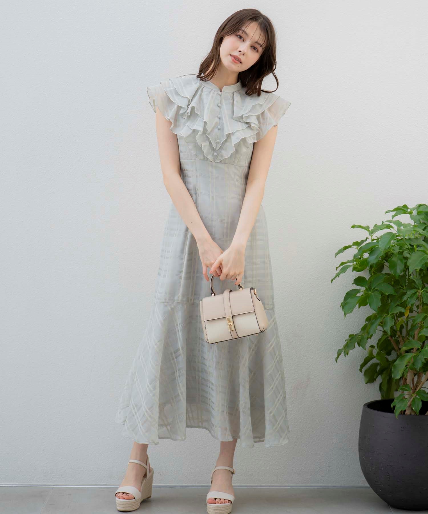 シアーチェックフリルワンピ | ロングワンピース | NOELA OFFICIAL WEB