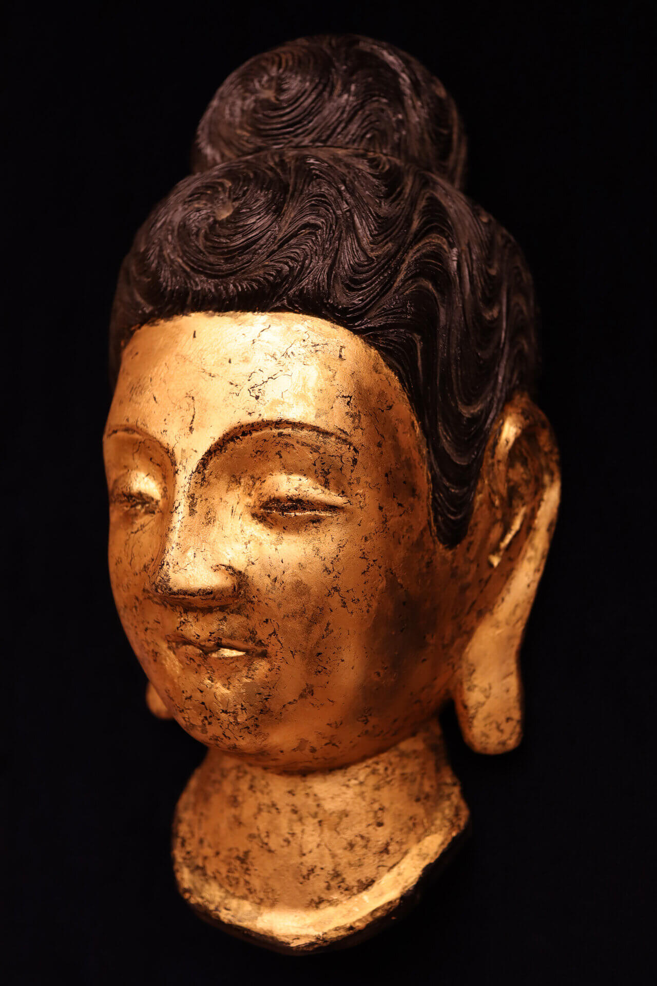 時代 能面師 橘 芳高 作 木彫 面 面袋 箱付 y090404 】雅楽 能楽