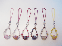 とんぼ玉 ビーズワイヤーストラップ（水色） STW-02｜ハンドメイドの