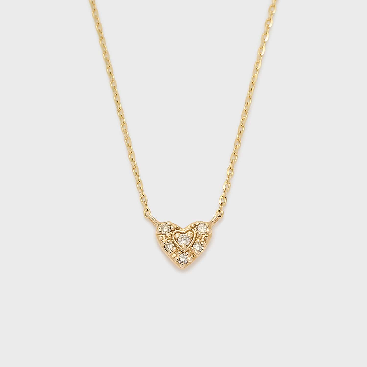 Tiny Motif】K10ダイヤモンドハートネックレス（0.03ct）｜ネックレス