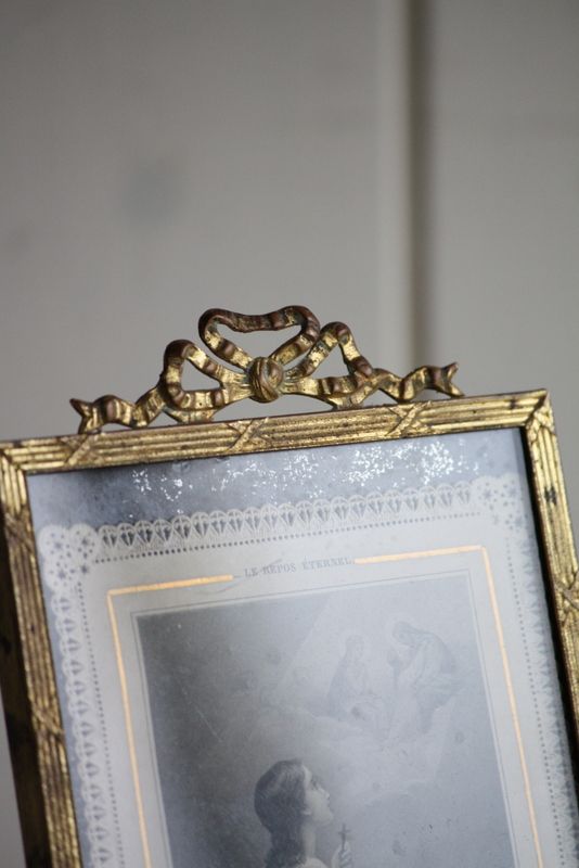 フランスアンティークフレーム素敵な オーバル 額 レア1900年 レース