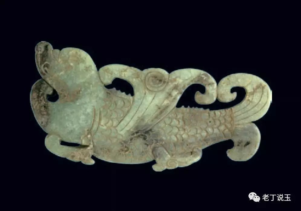 中国 玉石白玉彫刻 神獣刻 如意 M R8033