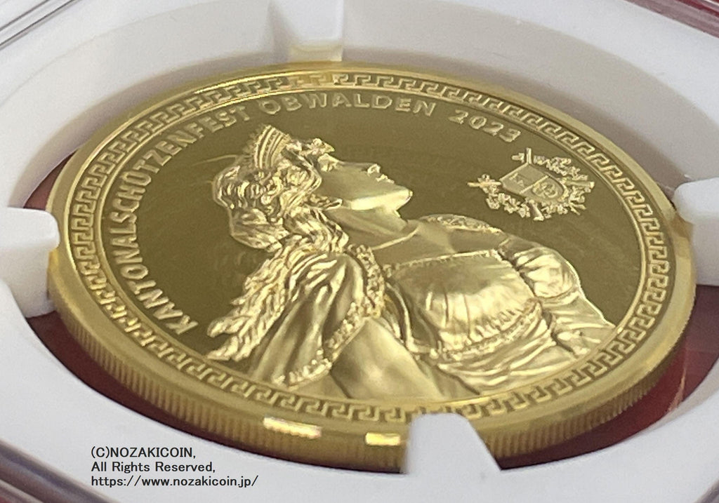 スイス 射撃祭 1000フラン金貨 2023 Obwalden Ultra High Relief NGC