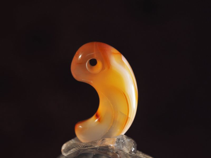 瑪瑙勾玉 メノウまがたま 古代装身具 古代美術 古墳時代 糸魚川ヒスイ