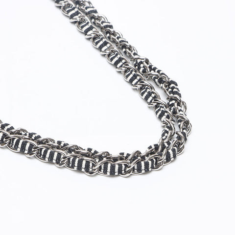 シャネル CHANEL ストライプ ダブルフラップ ターンロック 11番台