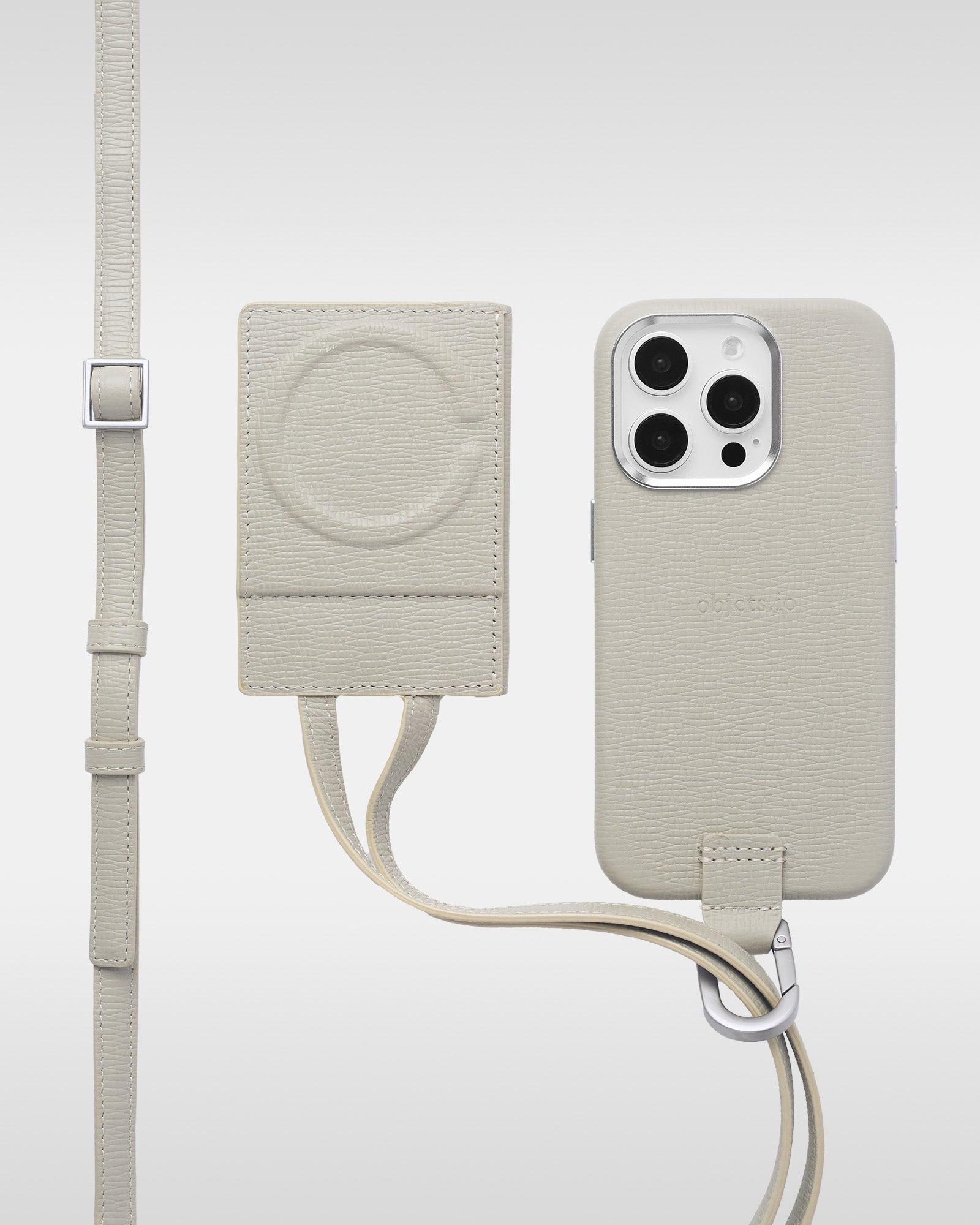 レザー製 iPhoneケース セット / 長さ調節可能 ストラップ付