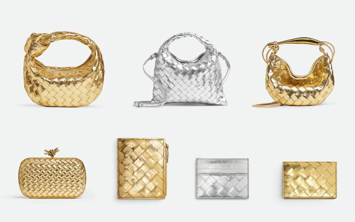 ボッテガ・ヴェネタ｜シルバー・ゴールドに輝くイントレチャートレザー