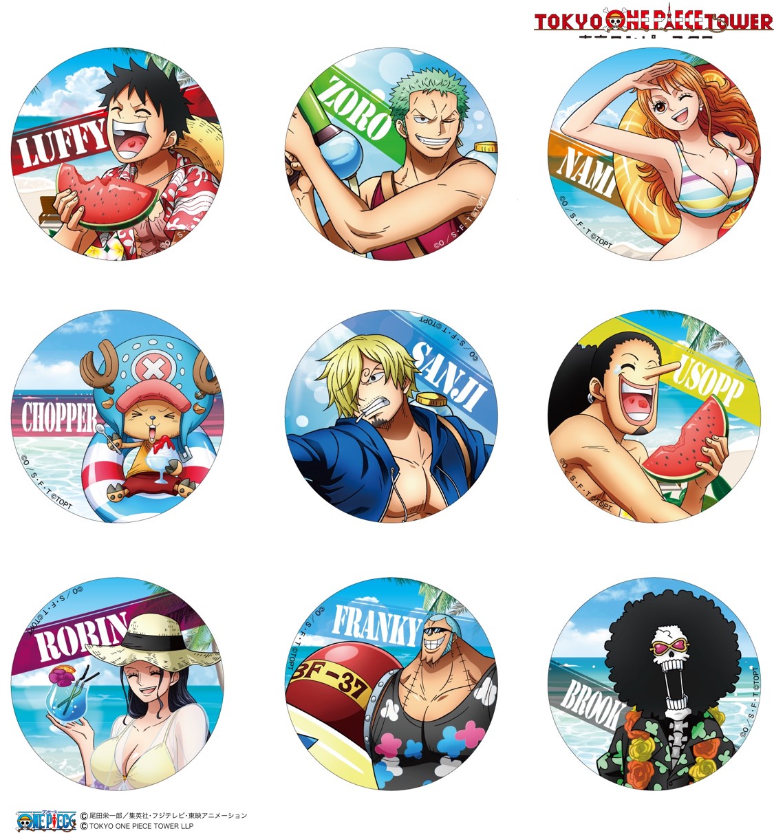 ワンピース 東京ワンピースタワー コレクション 缶バッジ ゾロ 麦わら