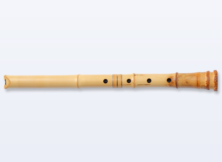 尺八 琴古流 在銘 中継ぎ籐巻き銀三線 二尺管 【音出し