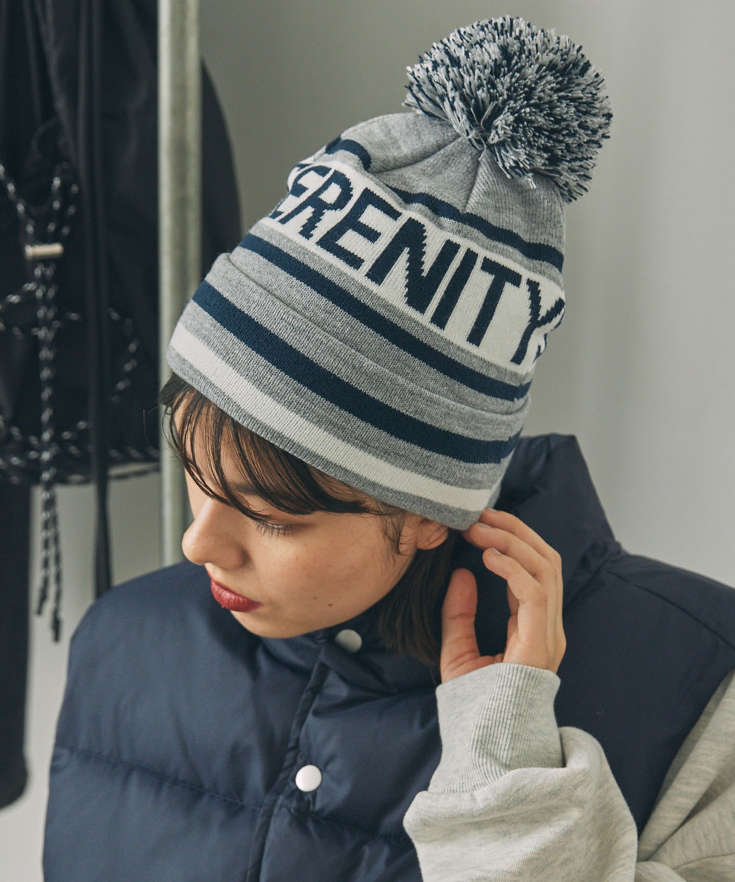 アソート柄 ポンポンニット帽 MONO-MART LADY'S│MONO-MART