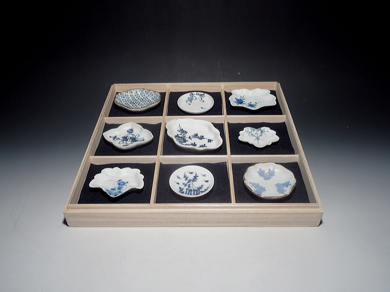 古伊万里 染付 小皿豆皿 9枚 一揃え【江戸中期～後期】 ｜ 古陶磁
