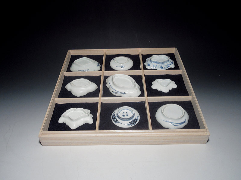 古伊万里 染付 小皿豆皿 9枚 一揃え【江戸中期～後期】 ｜ 古陶磁