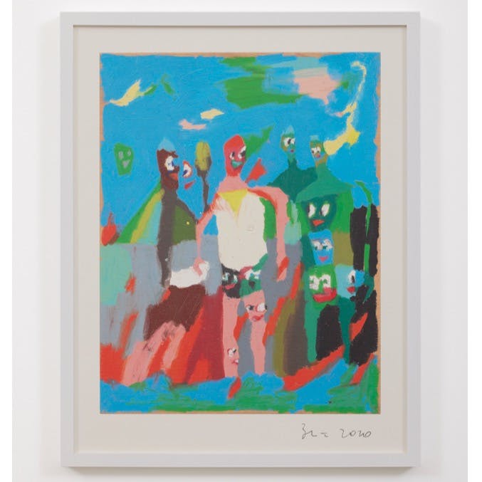 大月雄二郎「La route de France」1995年 油彩画 額装済