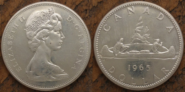 カナダ 1ドル銀貨 エリザベス2世 コイン ピンバッジ 留め具 コンチョ