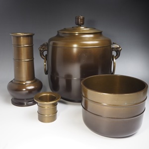 茶道具買取】金森昭栄造 唐銅皆具 買取しました。│古いもの買取ます