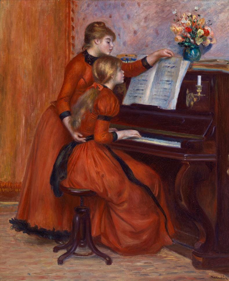 絵画ルノワール「ピアノに寄る少女たち」