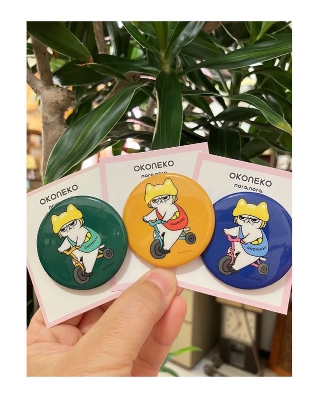 おこねこ缶バッジ！サイクリストにおすすめ｜ねこ雑貨とものづくり体験