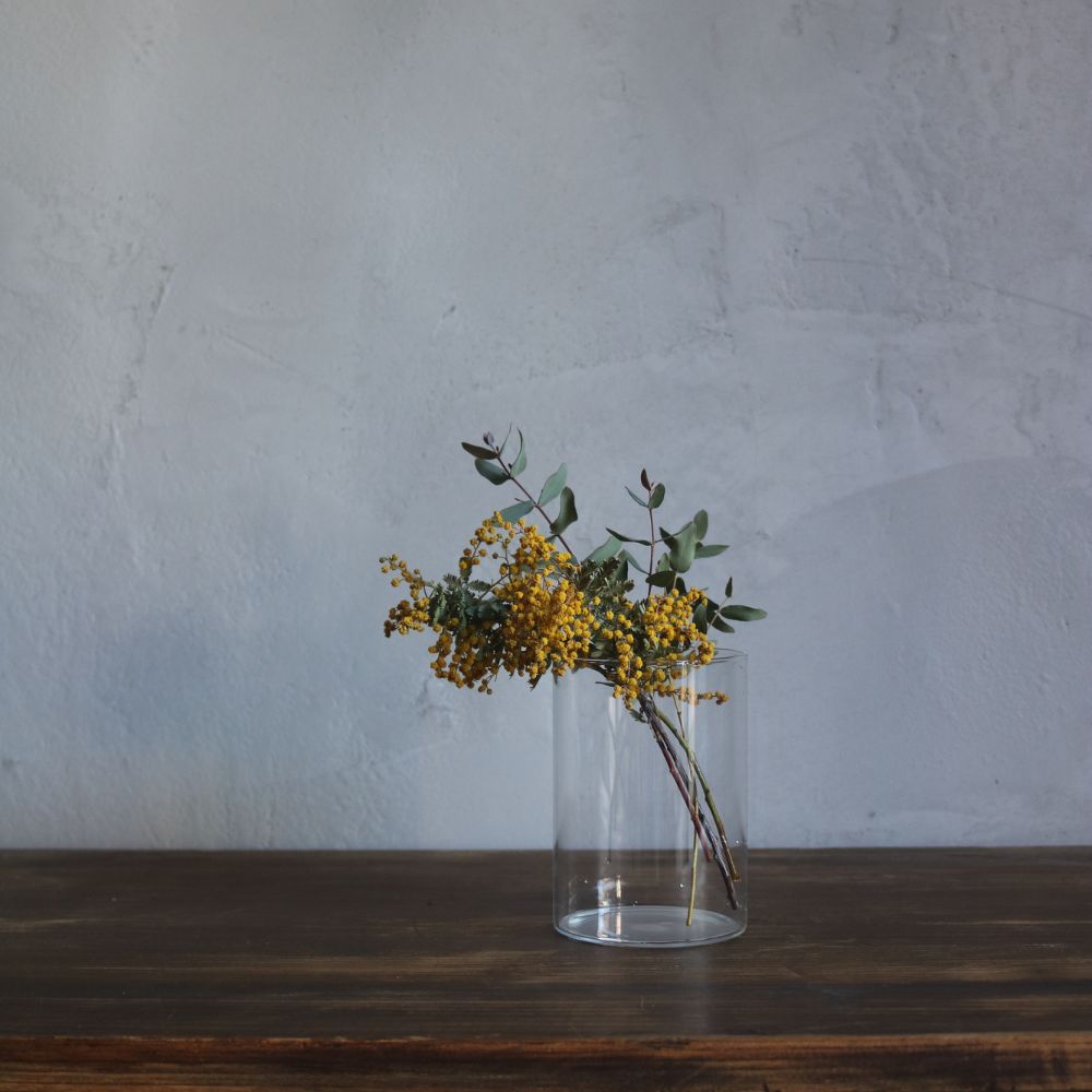 骨董 時代ガラス 希少 流線 スパイラル 反り口 円柱型 筒型 花器 花瓶