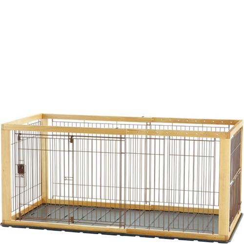 木製スライドペットサークル ワイド ナチュラル | ペット用品・フード