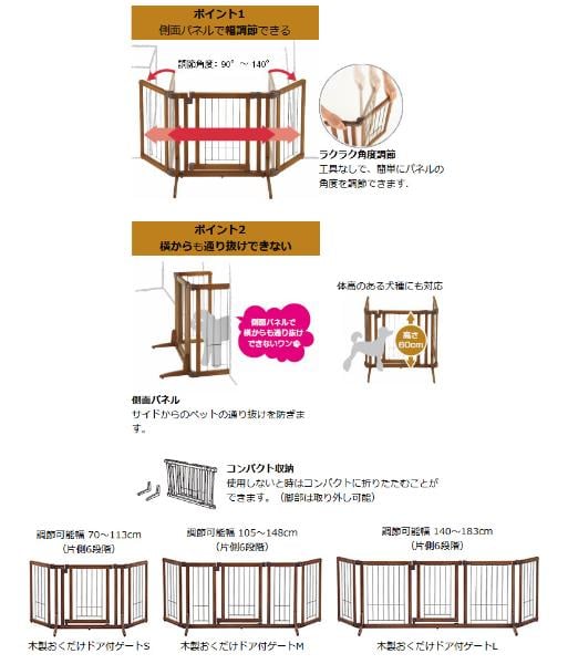ペット用 木製おくだけドア付ゲート L | ペットの専門店 コジマ通信販売