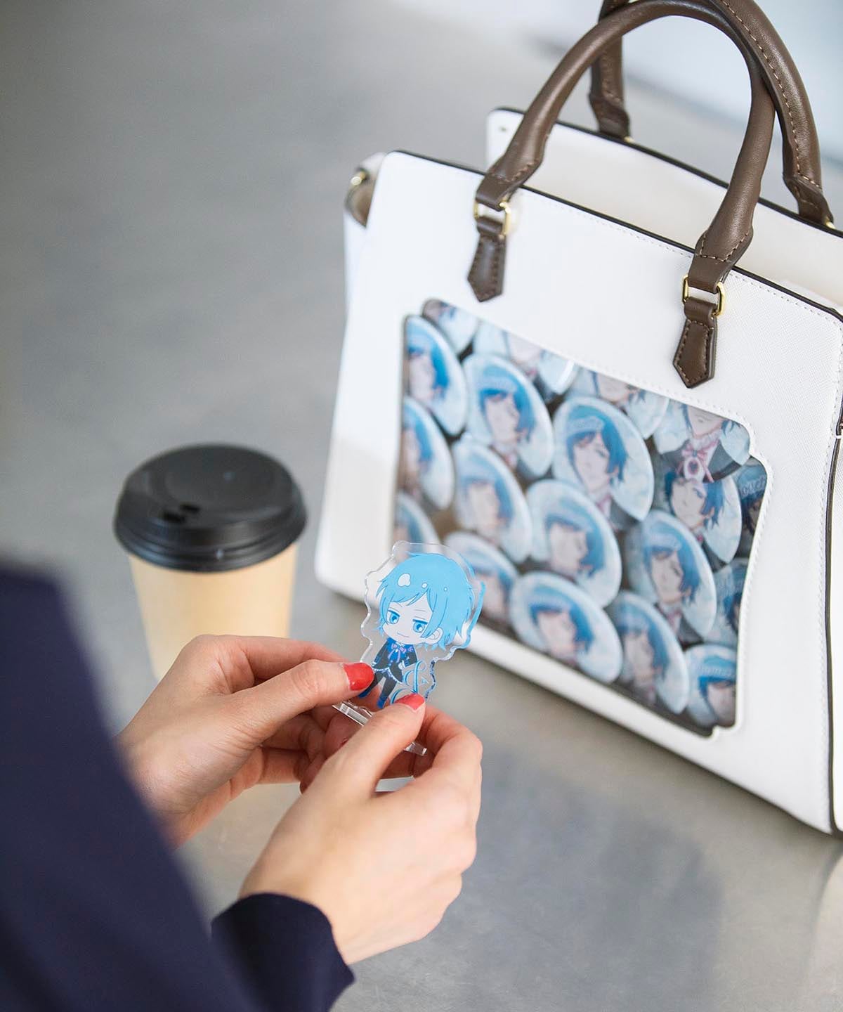 推し事バッグ》クリアポケット付きスクエアトートバッグ≪痛バッグ≫