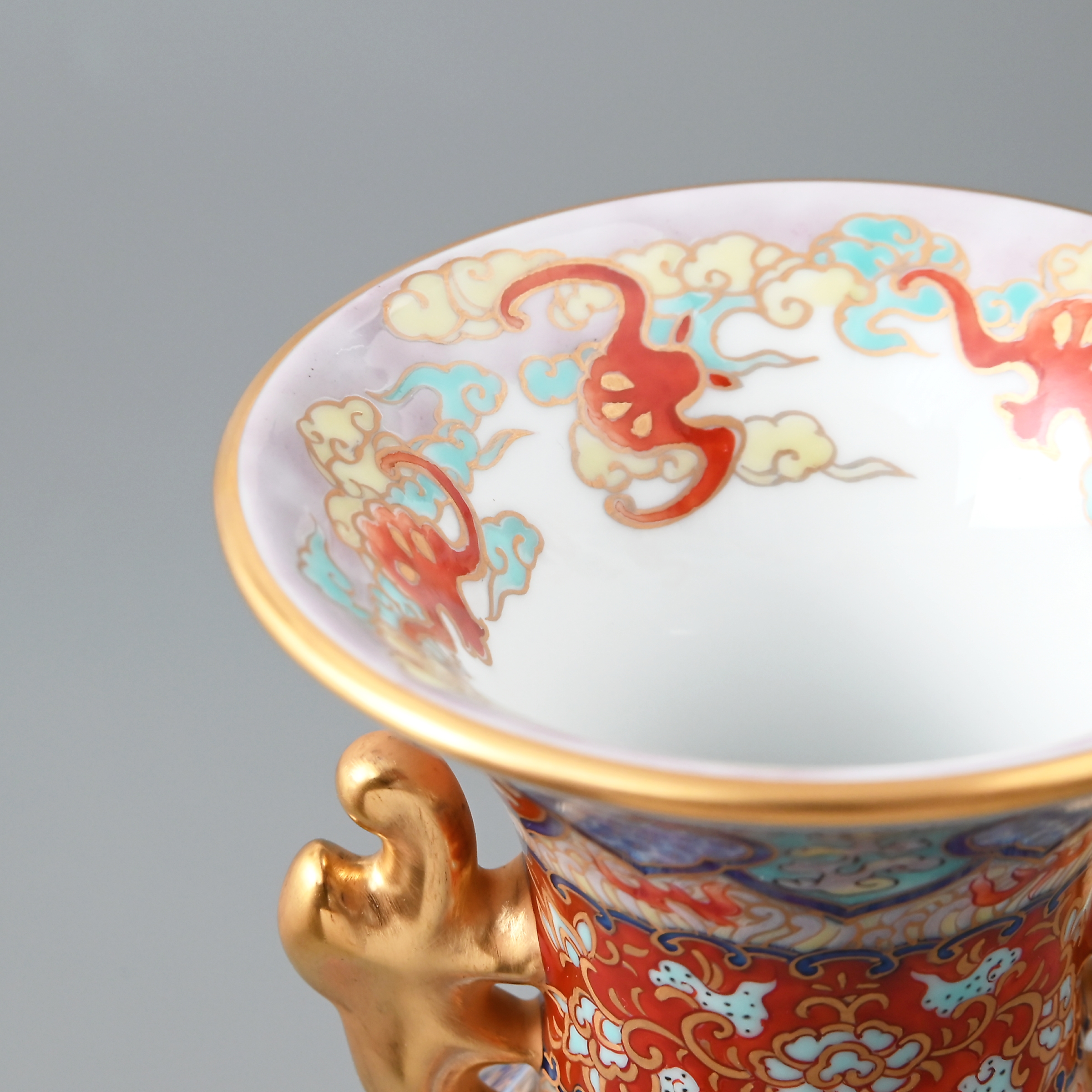 遠州窯 耳付花瓶 共箱付 中国美術 高さ30.5cm オブジェ インテリア