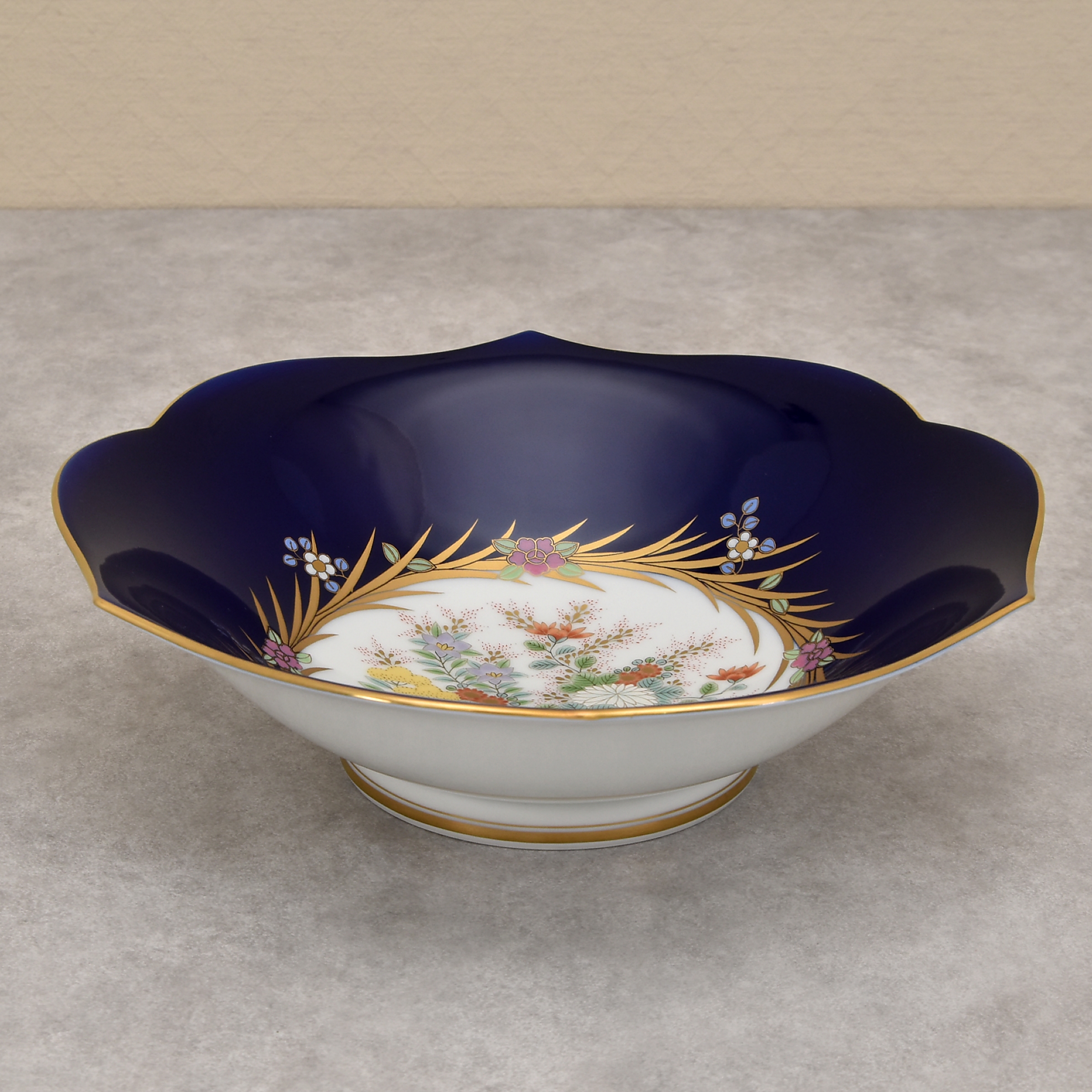 イ940 菓子鉢『水崎長寿』『義山硝子ガラス雪舟金箔菓子鉢共箱』菓子器