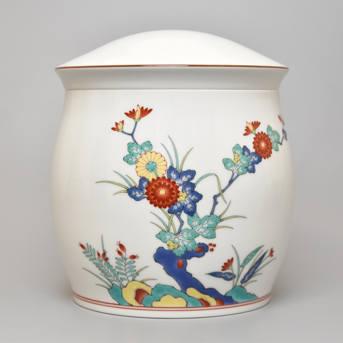 色絵岩菊）家型7寸骨壺|有田焼の老舗-香蘭社オンラインショップ