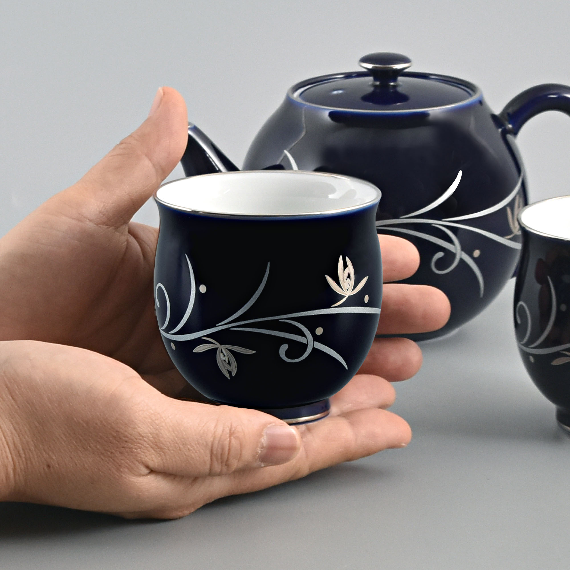 orchid wave）二人用 茶器セット（急須・湯のみセット）|有田焼の老舗