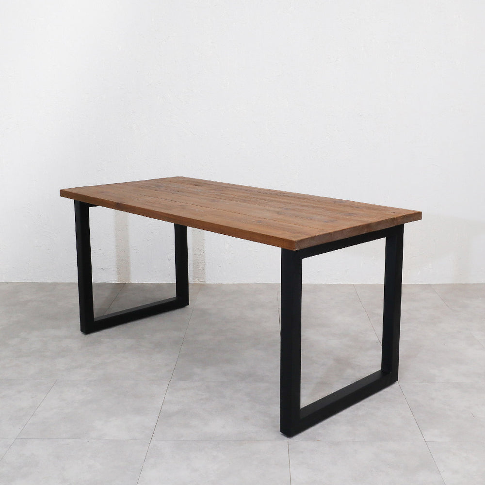 ヴィンテージスタイル 無垢材テーブル／アイアンロの字レッグス