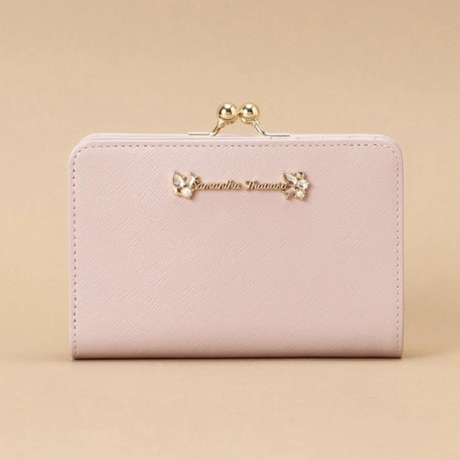 ラメレザービジュー 口金折財布(0 ベビーピンク)｜ サマンサタバサ