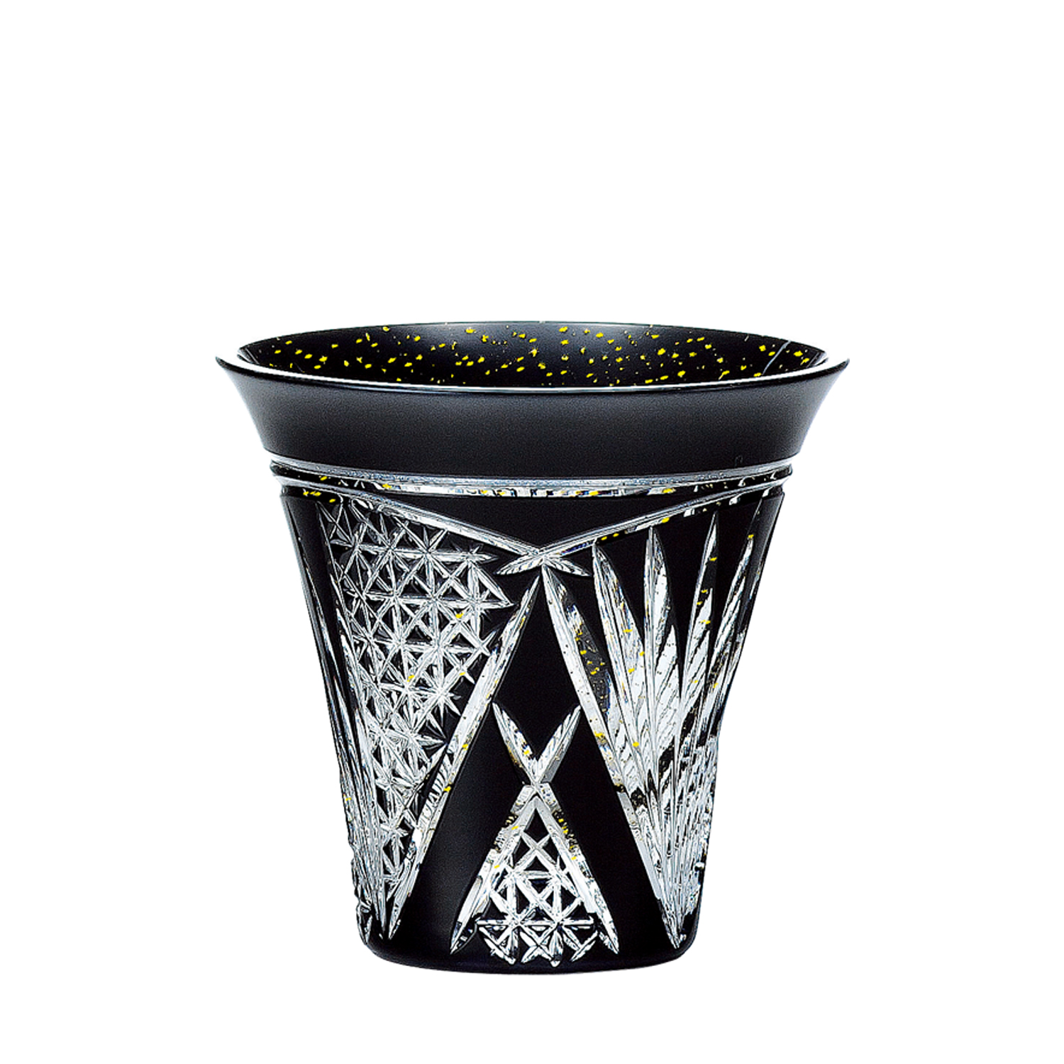 骨董 時代ガラス 青色被せ 精密カット 星切子 中鉢 小皿 1客 骨董