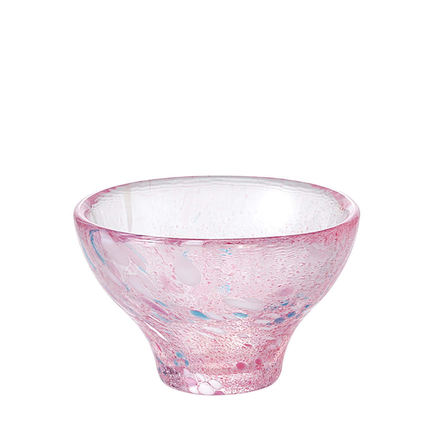 ピンクフリルエッジガラスボウル 20cm ピンクフリルエッジガラスボウル